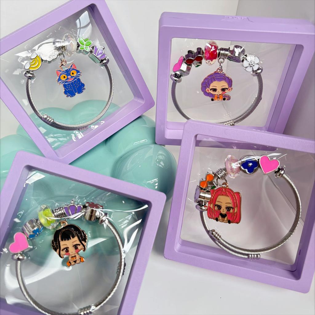 Korean Pop Demon Hunters Fans Animation Design Bracelet High-Value Exquisite Bangle Present for Children's Day Boys and Girls Kids