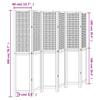 6 Piece Room Divider White Solid Paulownia Wood