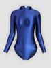 Solid Color High-Cut Rhythmic Gymnastics Leotard Ballet Dancewear - Women's Silky Luster One-Piece Swimsuit Base T-Shirt