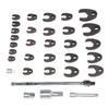 32Pcs 10 to 50mm Metric Tight Clearance Brake Line Wrench Set 3 8 1 2 3 4 Inch Drive Offset Open End Wrenches with