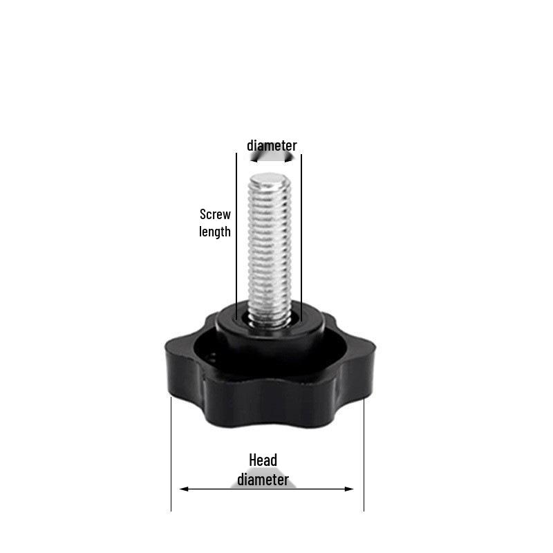 32-Head Rubber Six-Star Plum Blossom Handle Knob M5/M6/M8 Plastic Thumb Screw