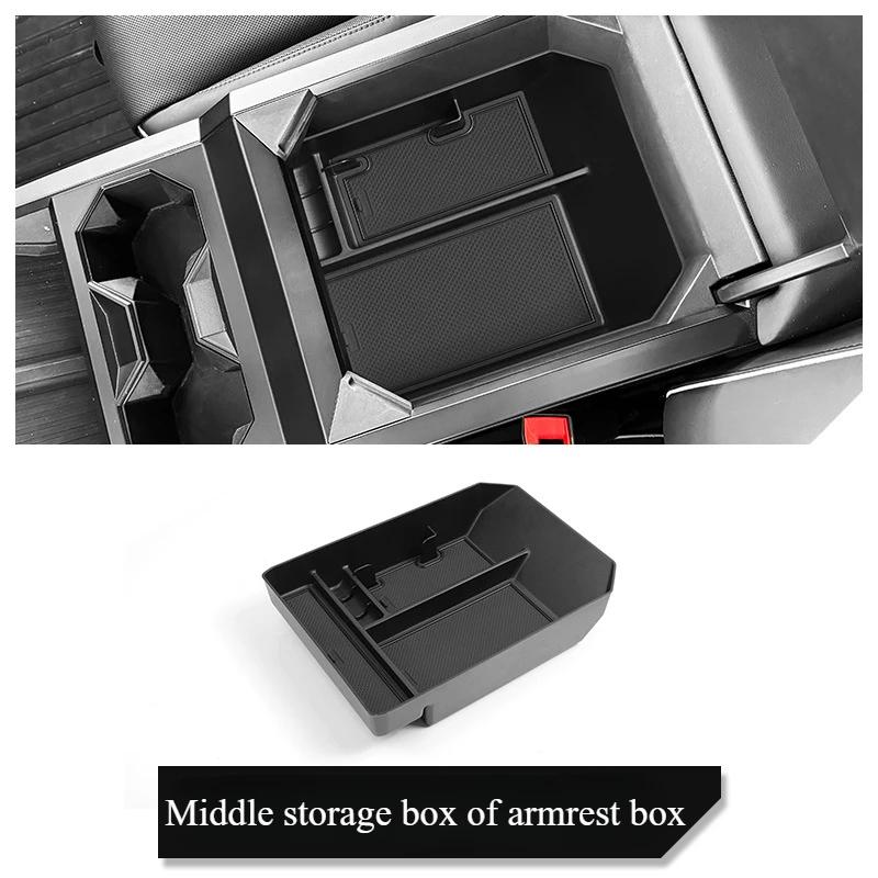 Armrest Box Storage Box for Tesla Cybertruck ABS Central Armrest Middle Storage Organizer Tray Accessories for Cyber Pickup 2024