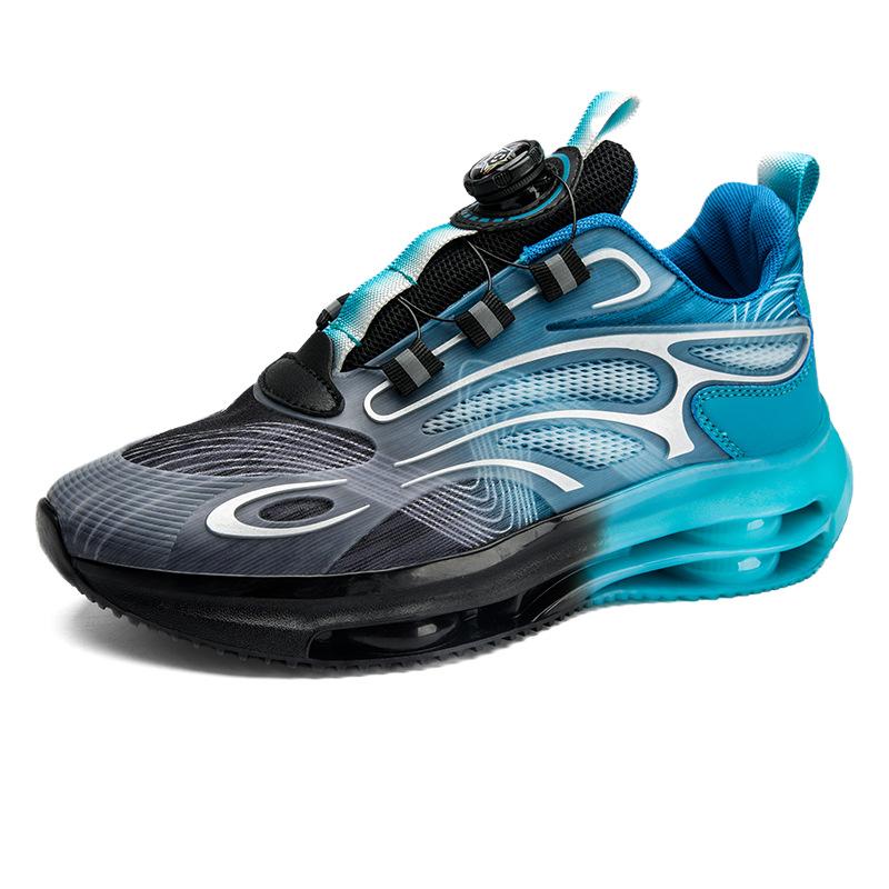 Men's shoes autumn breathable sports running shoes soft sole shock absorption rotating button new outdoor casual shoes trendy shoes