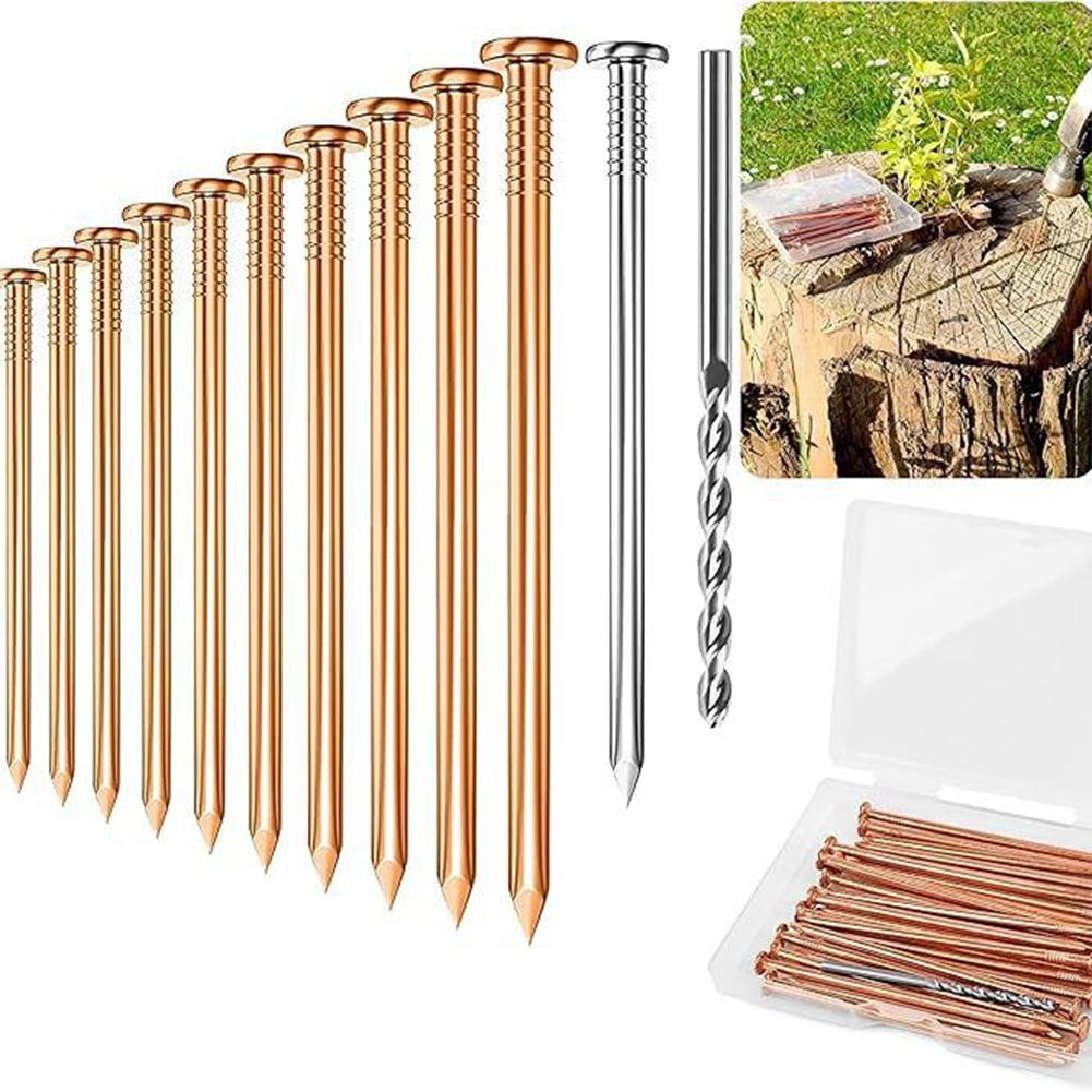 15/20/25pcs 4" Tree Killer Nails Large Copper Nails Stump Roots Removal Spikes For Killing Trees Stump Root Hardware Trees