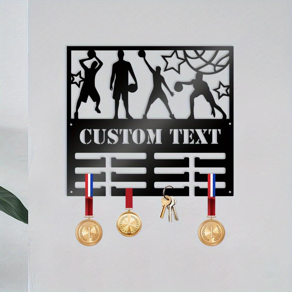 Basketball Metal Wall Art Personalized Iron Plaque Key Holder Living Room Teen Bedroom Decor