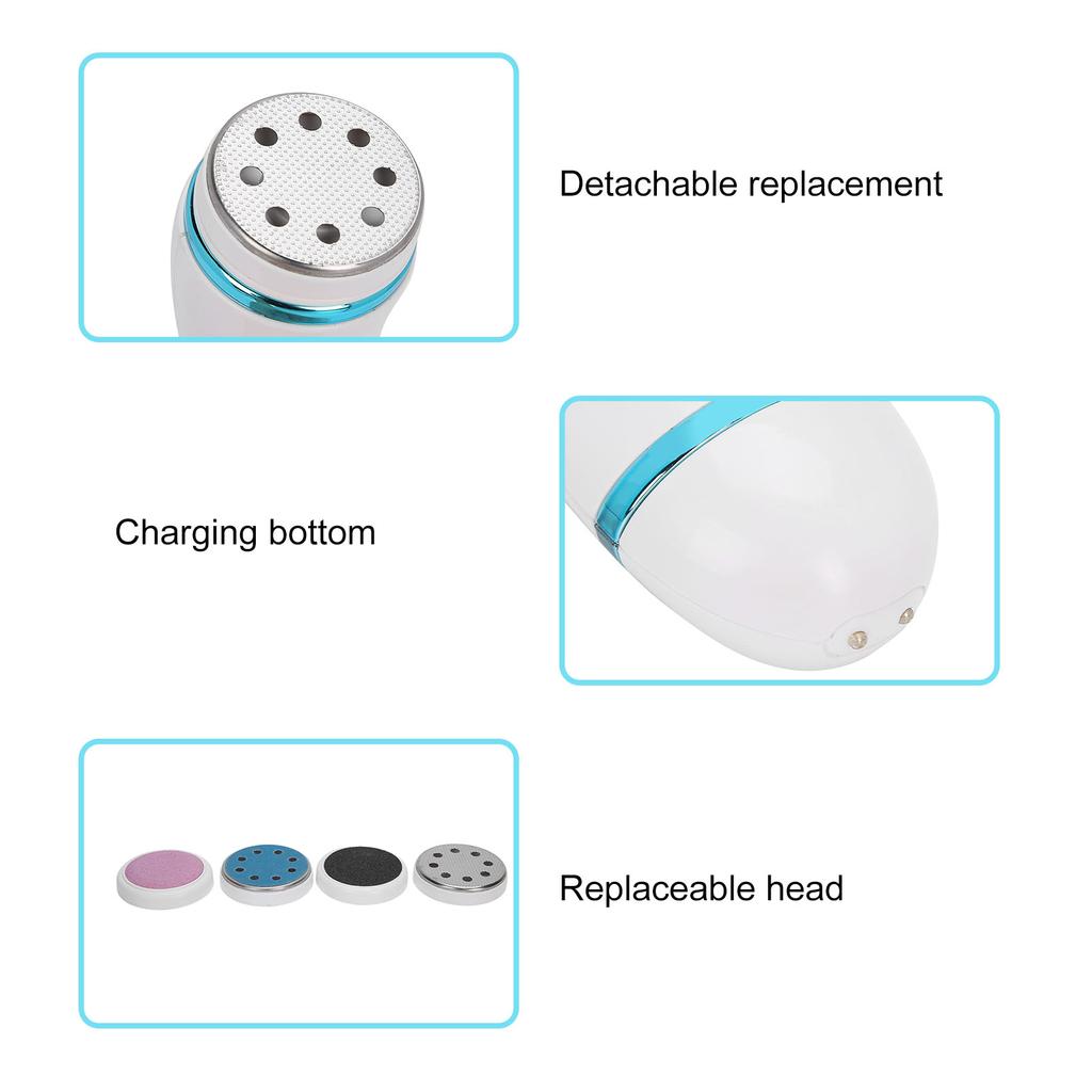 Ferramenta Elétrica para Pedicure Removedor de Calosidades e Pele Morta Cuidados com os Pés Lixa para os Pés Lixadeira de Pés (Azul Recarregável por USB)