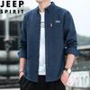 JEEP SPIRIT Men's Long-Sleeve Casual Work Shirt