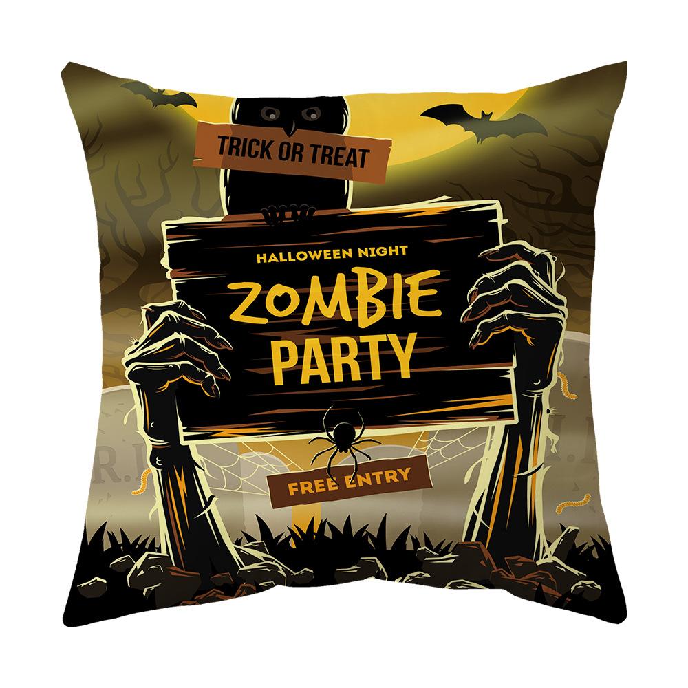 

Halloween Cartoon Backrest Sofa Pillow Case Pillow Case Decoration Peach Skin Pillow Cushion Nordic Living Room 45*45cm
