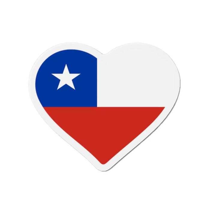 Aimant Coeur Drapeau Chili - Multicolore - 8 Cm - 50 Pièces - Résine Synthétique - Mixte