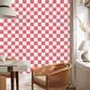 Coral Checkerboard Wallpaper for Living Room and Bedroom 50x1000
