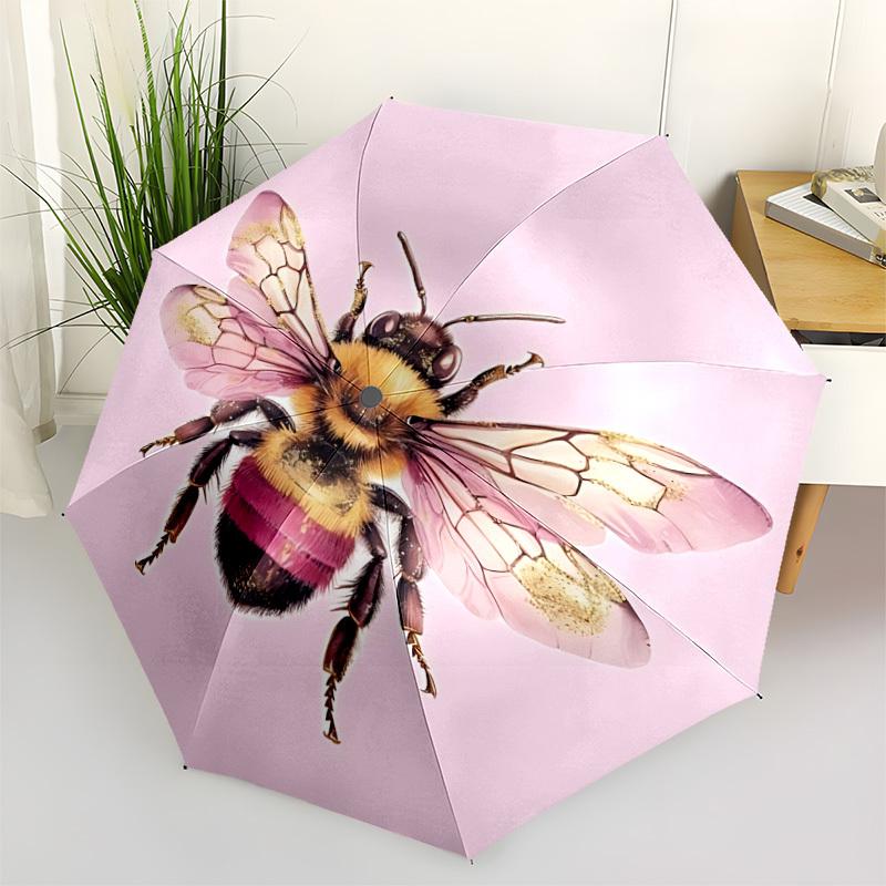 

1pc Bee Umbrella Portable Folding Umbrella Durable Iron Frame, Suitable for All Seasons Home Travel Outdoor yy260319048