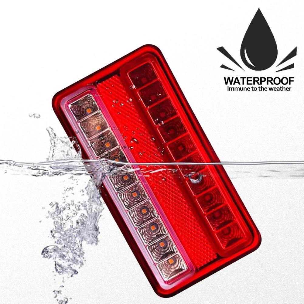 2X Amber Flash Light 12V-24V LED Side Marker Light DRL Turn Signal Lamp Stop Brake Warning Reverse Lamp For Car Truck Trailer RV