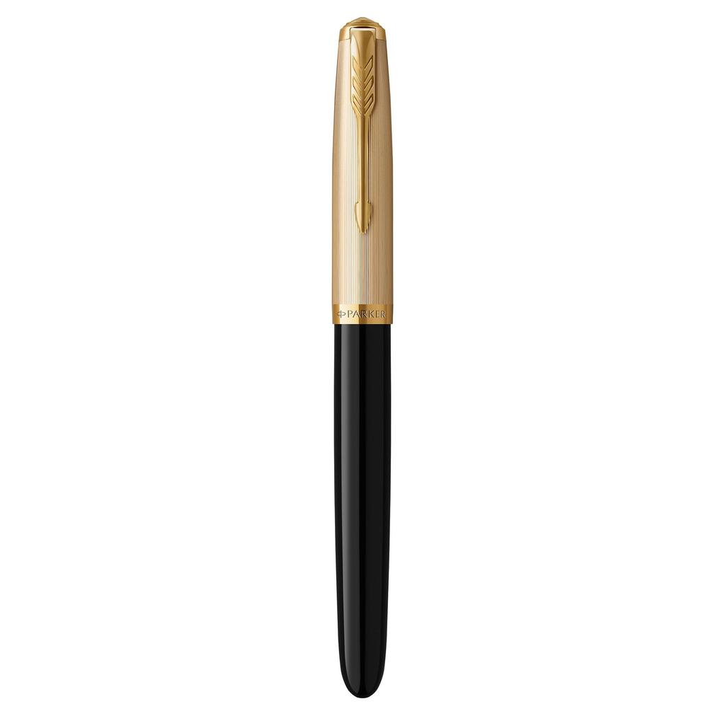 PARKER Fountain Pen 51 Premium Black GT Medium Point 18K Gold Nib Gift Box Genuine Imported Product 2123512