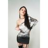 Hatu One Shoulder Cloud Dress Black