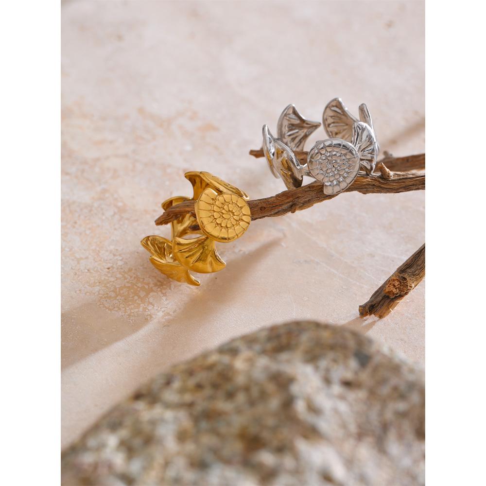 Eetit Ocean Series Stainless Steel Shell Conch Open Adjustable Ring 2025 for Women Summer Fashion Wholesale Jewelry Recommend