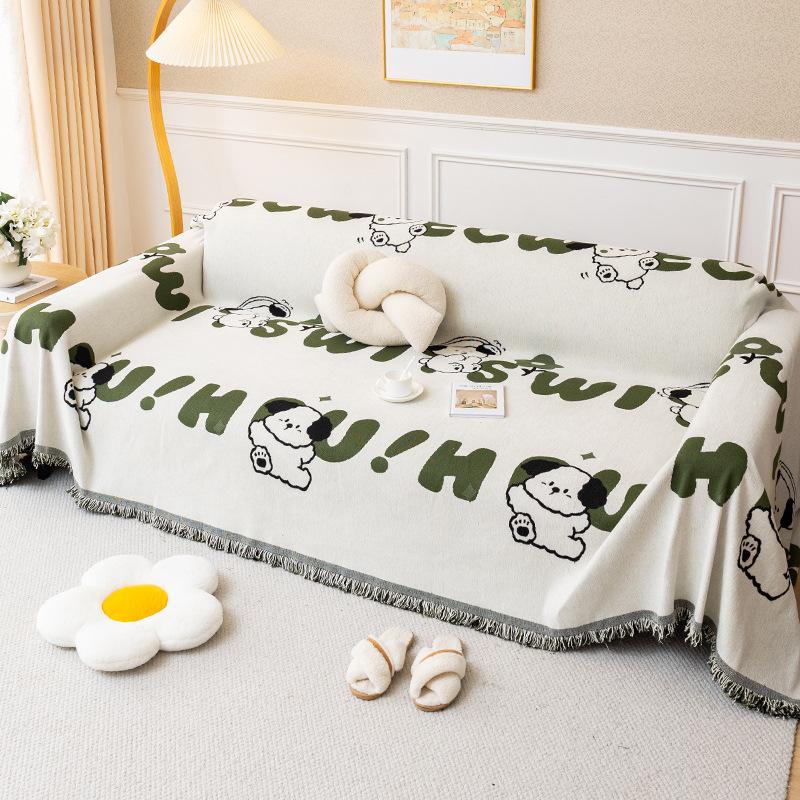 Kreskówkowy Kreatywny Ręcznik na Sofę Chenille Pokrowiec na Sofę All-Inclusive Uniwersalny Pokrowiec Przeciwkurzowy Koc Ochronny Kołdra