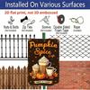2D Flat Pumpkin Spice Cafe Vintage Metal Sign - 8.0x12.0inch Aluminum Wall Art, Retro Fall Coffee Shop Decor with Latte Pumpkin Maple Leaves