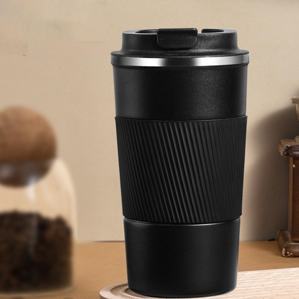 Insulated Coffee Vacuum Coffee Cup Ceramic Inner Travel Coffee Tumbler Reusable Thermal Cup With Lid And 201 Stainless Steel Outer For Home Office