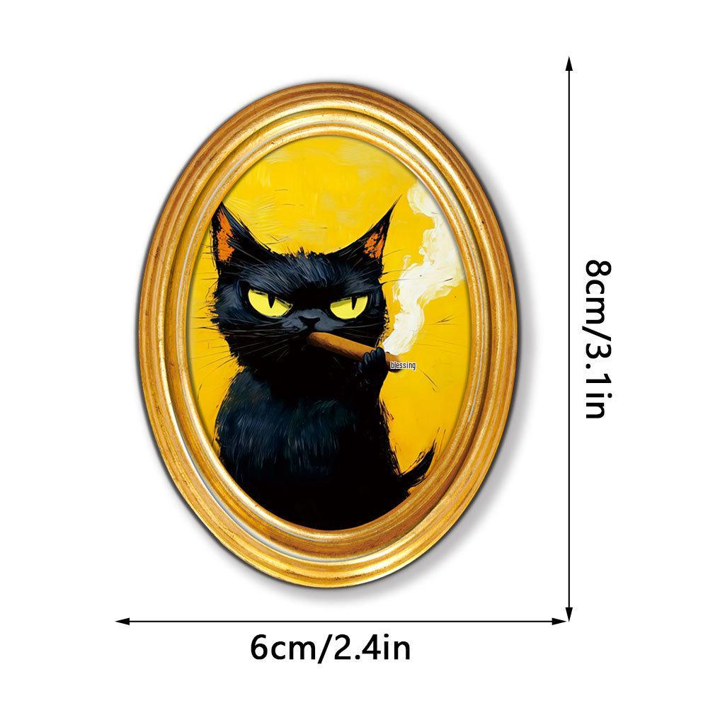 MZCT455-481 Creative 3D Wooden Round Photo Frame Refrigerator Magnet