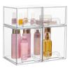 Transparent Plastic Cosmetic Storage Boxes Stackable Desktop Organizers