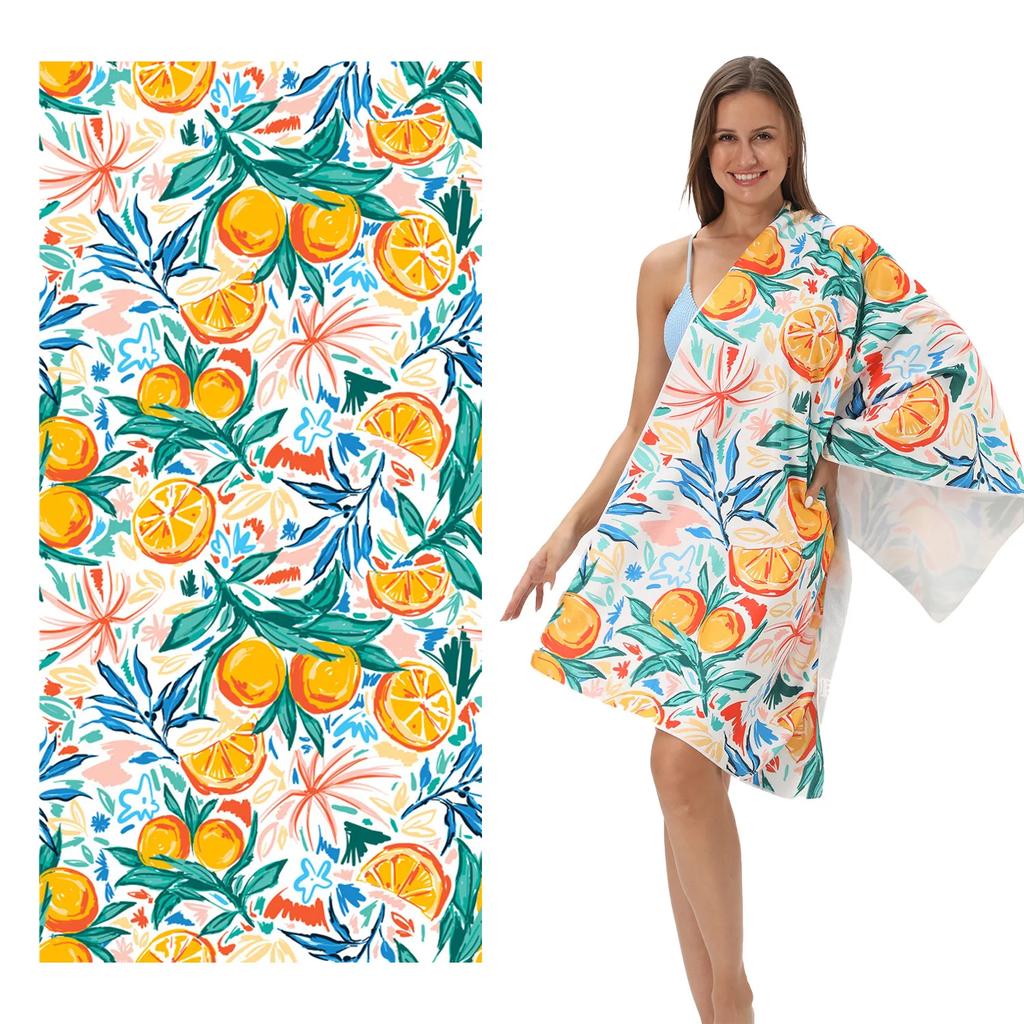 Flip Flop Print Bath Towel - Super Soft Absorbent Towel for Beach Lovers, Colorful Summer Designs for Everyday Use and Comfort