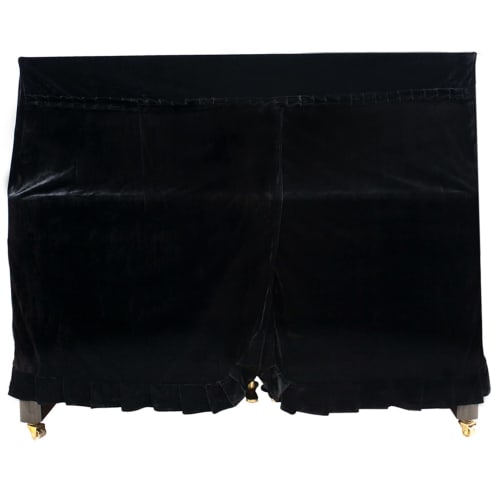 Durable, Thick, Washable Dustproof Piano Cover for Upright Pianos and Double Stools, 158 x 45 x 112cm (Black)