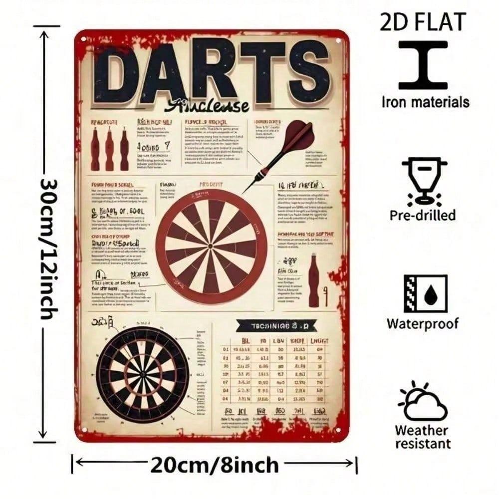 Vintage Metall Dart-Anzeigetafel Wandkunst Dekoration für Bar Pub Restaurant