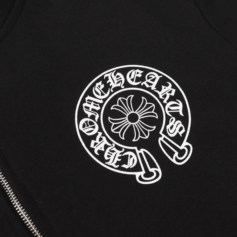 848 CHROME HEARTS 2025 Herbst und Winter Neues Übergröße Klassischer Stil Logo Reißverschluss Kapuzen-Sweatshirt, Geeignet für Paare zum Tragen