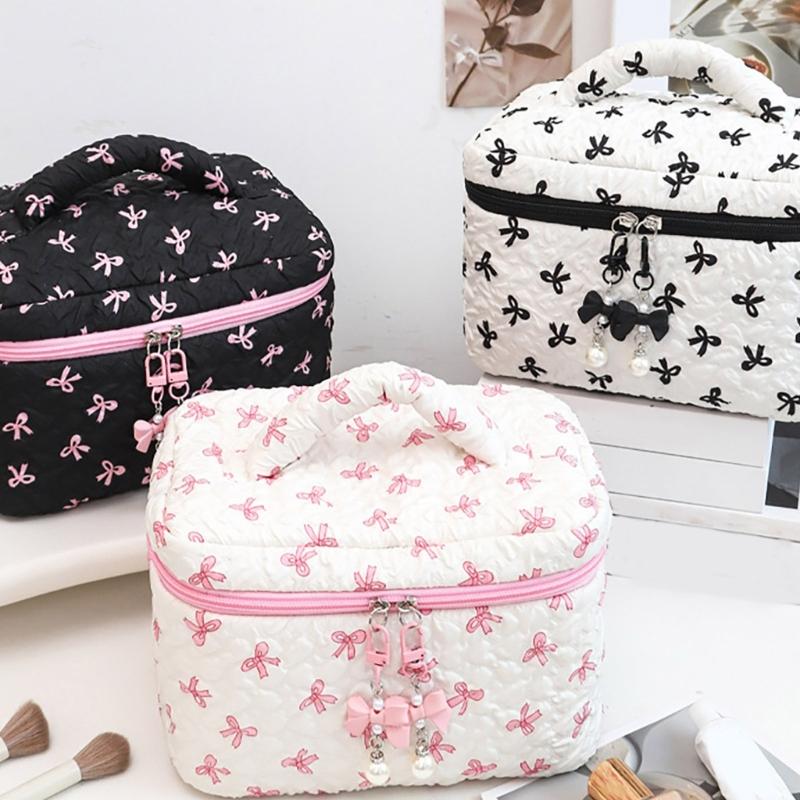 Cosmetic Bag Large Capacity Toiletry Bag Aesthetic Cosmetic Organizers Bows Makeup Bag Skincare Organisers for Women