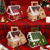 24 Pcs Christmas Gingerbread House Gift Box Paper House Treat Boxes for Holiday Party Favors Cookie Candy Gifts Packaging