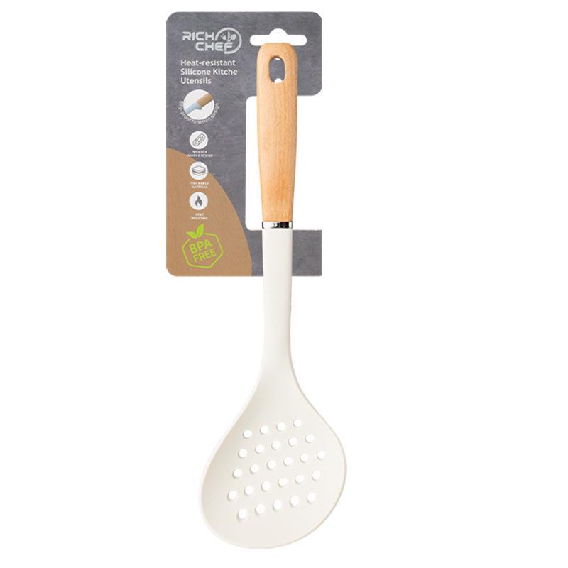 Non-Stick Silicone Kitchenware Set: Soup Ladle, Spatula, and Stir-Fry Shovel - Heat Resistant and Food-Grade Materials.