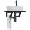 VidaXL Wall-mounted Vanity Shelf Steel and Solid Oak Wood 3302575