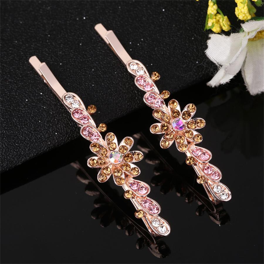 New Rhinestone Word Clip Hair Accessories Women's Side Clip Flower Bangs Clip Crystal Head Ornament Jewelry Korean