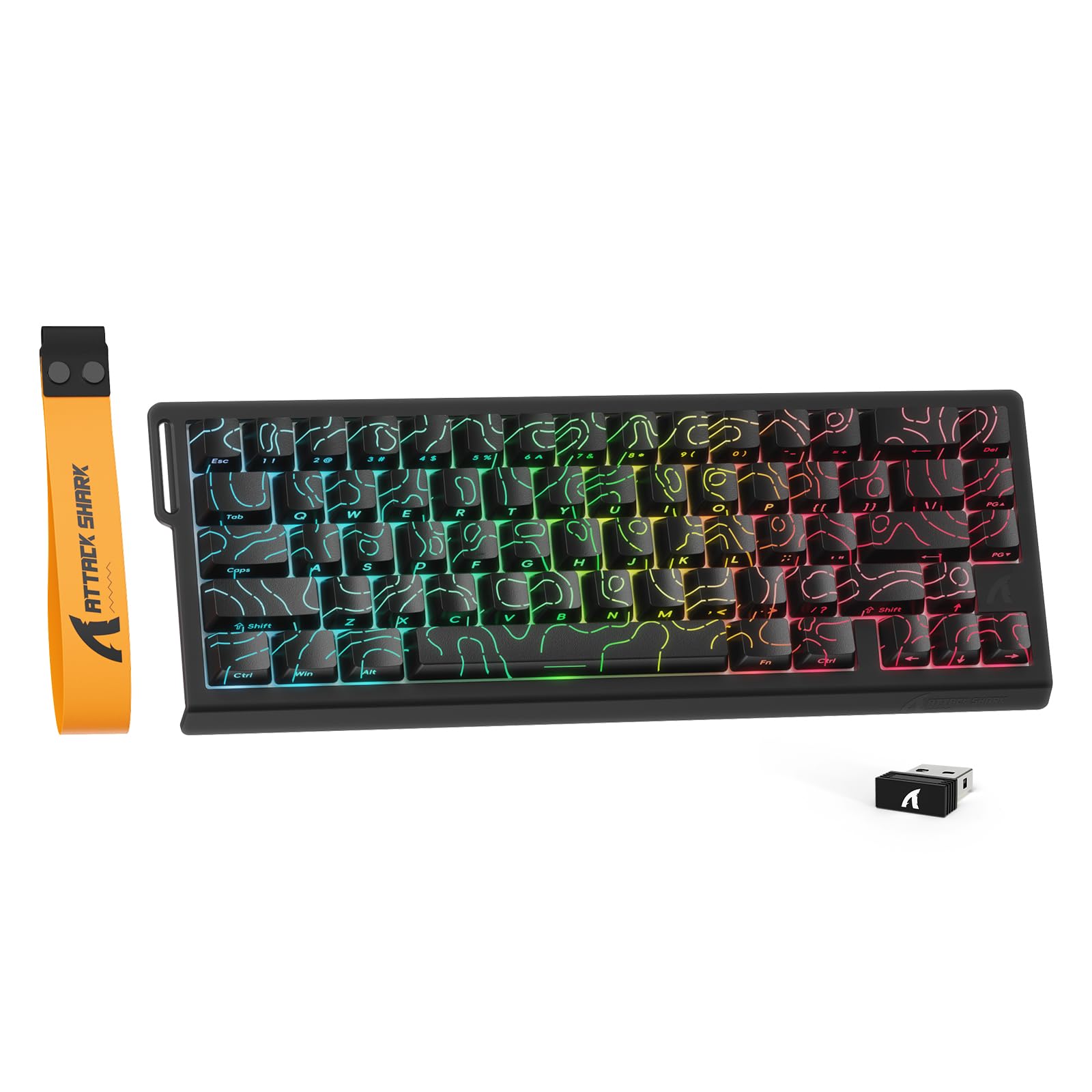 

ATTACK SHARK X68PRO HE Rapid Trigger Fast 8KHZ Gaming Keyboard with Rapid Adjustable Compact 66 Thermal PBT RGB Technical Standards Compatible with чорний