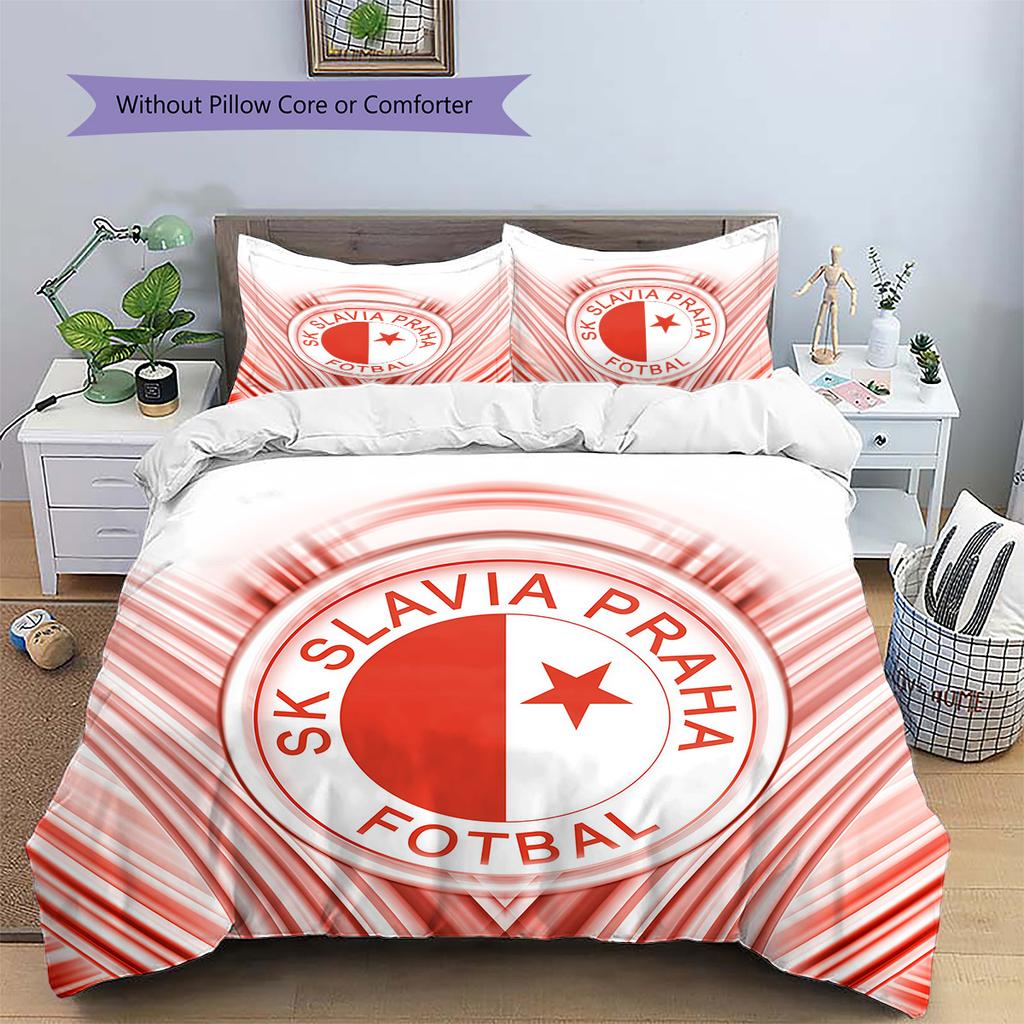 Set Copripiumino Trapuntato Modello SK Slavia Praga Decorazione per la Casa Regalo (1 * copripiumino + 2 * federe senza imbottitura)