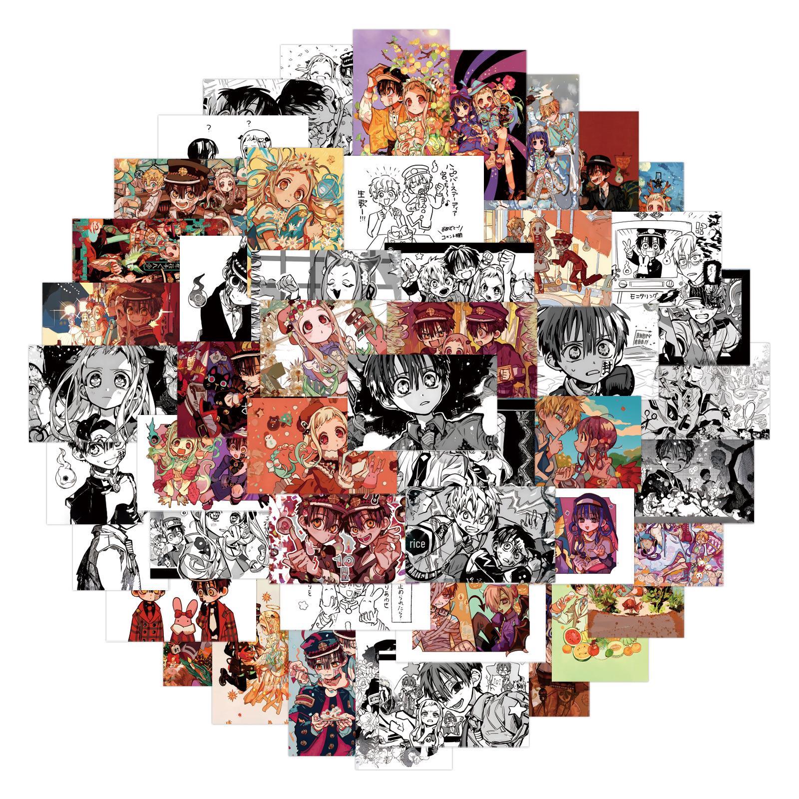 80 мультяшных наклеек «Jibaku Shonen Hanako-kun» для журналов, DIY-декора, телефонов и блокнотов.