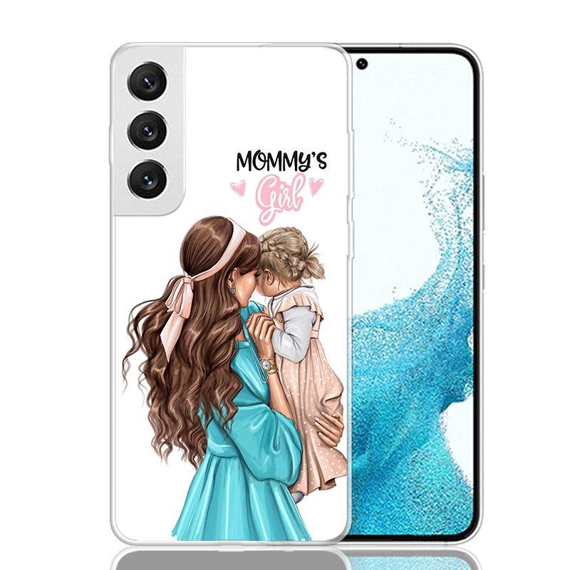 Mom Baby Girls Case Phone Cover for Samsung Galaxy S24 S25 Ultra S23 Plus S22 + S21 S20 FE S10 S25Plus Trend Fundas S24 Ultra S2