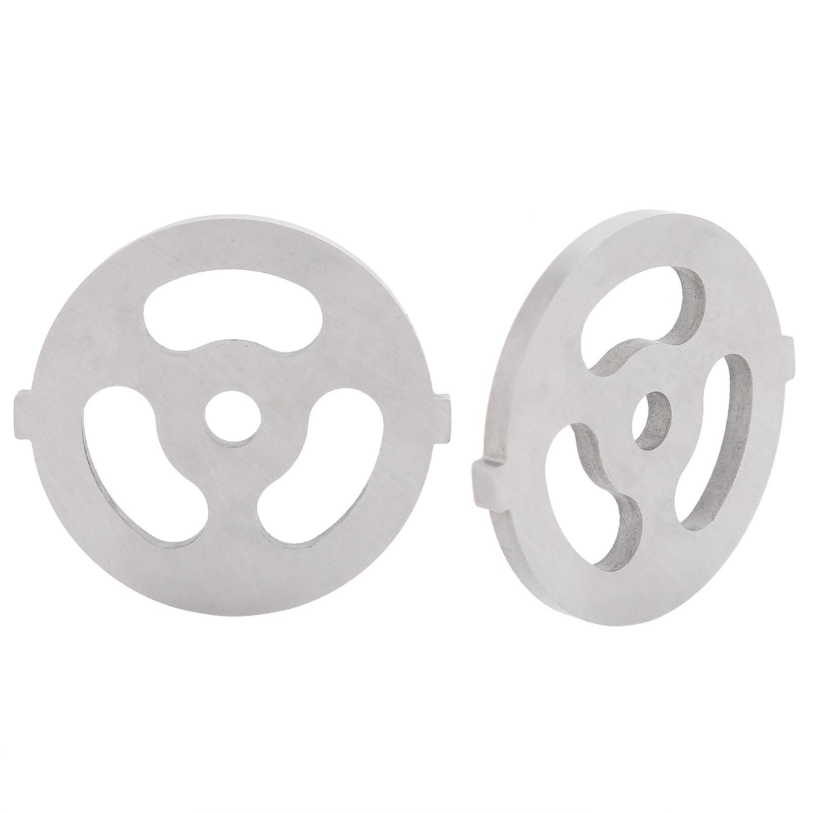 2 pièces Lame de hachoir à viande Plaque de coupe en acier inoxydable 304 7 mm 0,3 pouce ID pour hachoir à viande type 5# B(Plaque à couteaux 8 trous )