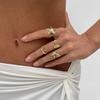 4Pcs Ocean Style Ring Set, Adjustable Open Rings, Gold Plated Starfish Seashell Rings, Dainty Summer Beach Jewelry Gifts for Women