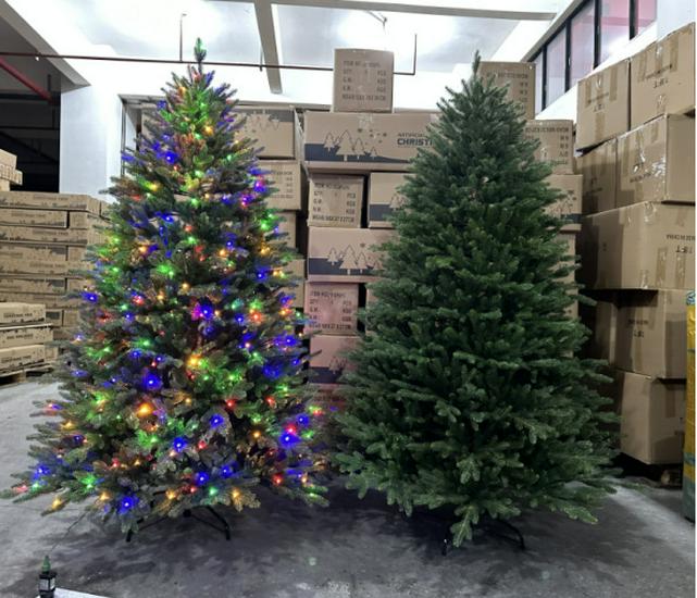 Luxurious Dense Artificial Christmas Tree with Lights - Secure, High-End Design Available Now