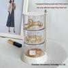 Rotating Transparent Jewelry Storage Box for Earrings, Necklaces, and Hair Accessories