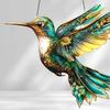 Colorful Acrylic Bird Pendant Crystal Like 2D Flat Hanging Ornament for Car Rear Mirror Charm and Window Decoration