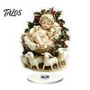 Christmas Fireplace Mantle Decor Acrylic 360 Degree Rotating Ornament, Double-sided HD UV Printed Stable Base Ornaments Religious 2D Decorative