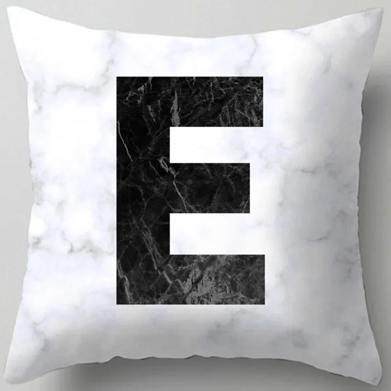 Home Decor Marble Letter Printed Pillowcase Decorative Pillow Sofa Cushion Cover