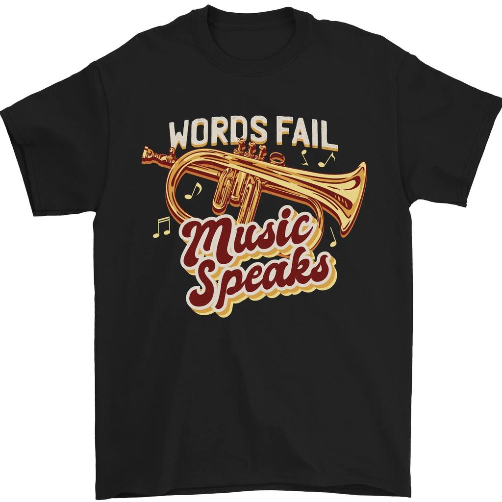 Flügelhorn Musik spricht, wo Worte versagen Herren T-Shirt Baumwolle