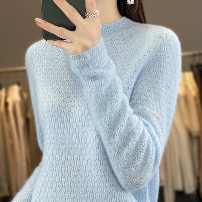 Women's Cashmere Sweater Qinghe Cashmere 30% Cashmere 70% Wool Women's Autumn and Winter Cashmere Pullover Soft and Warm