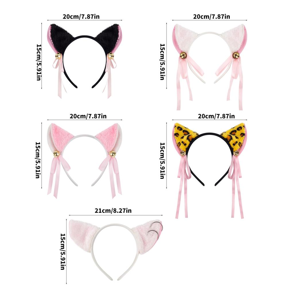 Kitten Headbands Cosplay Bell Cat Ear Hairbands Headwear Makeup Washing Face Hairbands Birthday Party