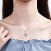 S925 Silver Moissanite Necklace with Small Pendant and Exquisite Clavicle Chain In PT950 Goldplate for Women
