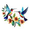 Hummingbird Bloom Metal Wall Art, Rustic Colorful Floral Bird Wall Hanging Decor for Living Room, Bedroom, Entryway, Garden, Patio