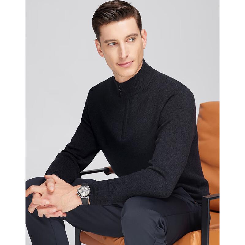 Tu Huang Men's Half-Zip Wool Sweater